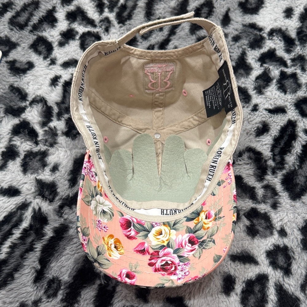 Robin Ruth Tan and Pink Floral Barcelona Cap - Picture 5 of 5